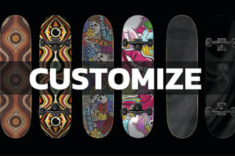 design cool skateboard abstract deck logo and illustration