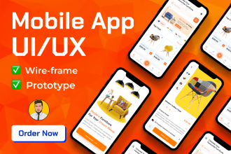 mobile app UI UX design, app prototype, wireframe design, mockup, uiux in figma