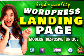 create a single page website or one page website or wordpress landing page
