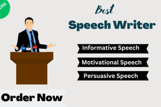 write persuasive, informational ,motivational speech in 24 hours