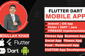 develop a responsive app using flutter dart and firebase