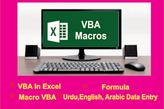 do excel macro, vba,  pivot table, dashboard,power query and data entry
