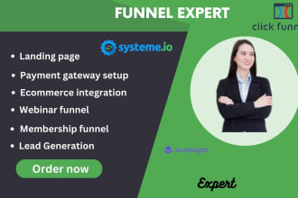 product launch, lead generation, webinar, membership funnel with clickfunnels