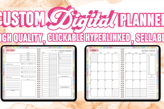 design high quality premium custom digital planner for etsy