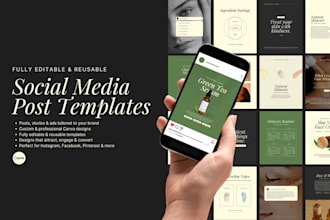 design social media post templates, ads, stories for instagram, facebook