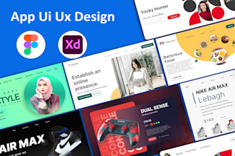 do mobile app and web UI UX design in figma prototype and adobe xd