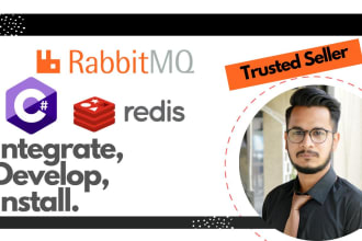 integrate rabbitmq and redis cache in dotnet app
