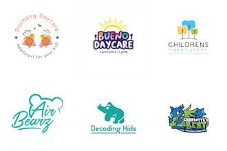 design education preschool kids, childcare, children baby shop logo