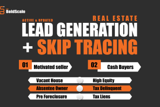 do real estate lead generation, motivated sellers, cash buyers with skip tracing