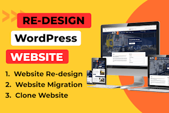 design, redesign, clone, recover website in wordpress or wayback restore