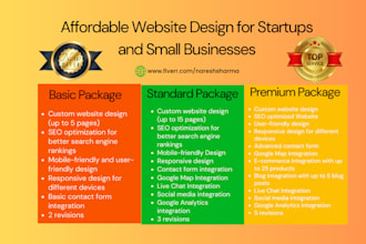 design affordable website for startups and small businesses
