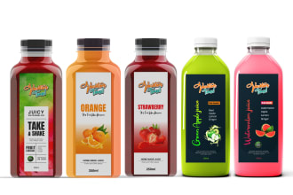 do juice label and product label design within 1 day