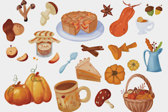 create cozy illustrations and custom sticker pack