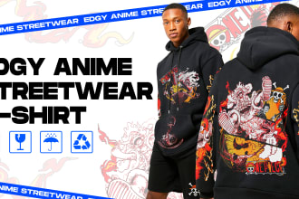 design edgy anime manga streetwear t shirt