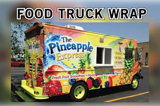 design amazing food truck wrap, car wrap, van wrap design