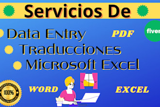 trabajos en microsoft excel, traducciones, entrada de datos