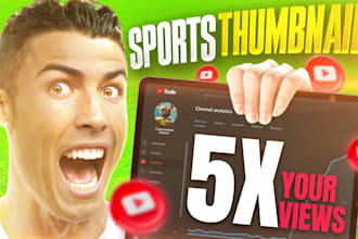 create top quality sport youtube thumbnail, banner, facebook cover in 3 hours