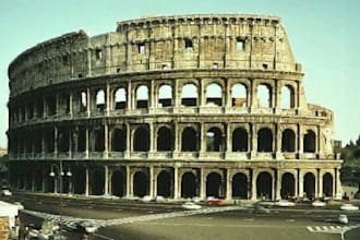 hold your message in front of the Colosseum