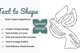 do professional text to shape or to path conversion