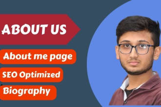 write your bio, about us, and about me pages