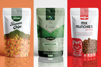 do stunning pouch, doypack, or mylar bag design