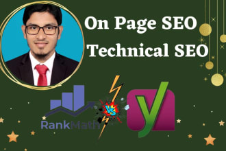 on page optimization wordpress with rank math or yoast seo, and technical
