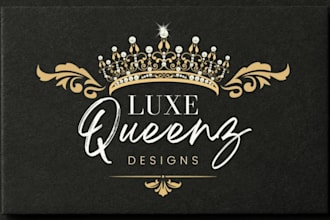 luxury, crown, jewelry, business and family crest logo