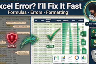 fix excel and google sheets formulas, formatting and errors fast