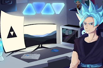 draw design twitch offline banner for your stream