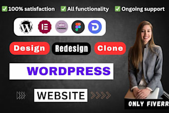 create, redesign, clone website using wordpress, elementor pro, woocommerce