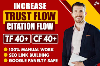 increase majestic trust flow 35 plus with seo backlinks