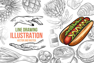 create clean vector line art for packaging, labels, branding