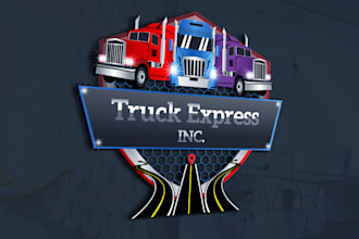 design transport logistic and trucking logo