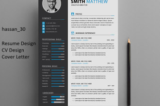 design professional resume, cv and cover letter