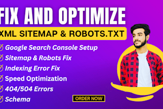 fix and optimize XML sitemap and robot txt for your website