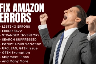 fix amazon errors, listing error 8572 and do amazon listing for organic sales