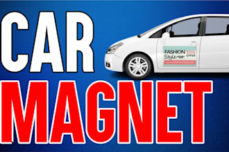 design attractive car and truck magnet sign, vehicle window decals