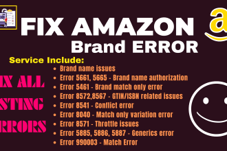 fix amazon error 8572 and fix listing error, SEO optimize amazon product listing