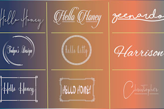 design signature font logo for personal branding kit