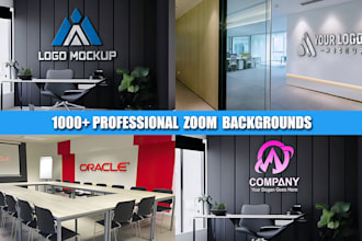 design a professional zoom virtual background with your logo