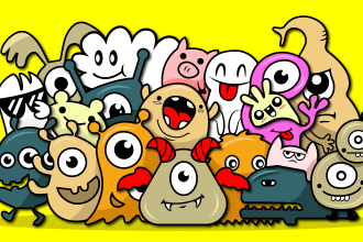 design cute and colorful doodle illustration delights for your every need