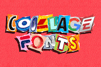 do cool collage fonts for your name or brand