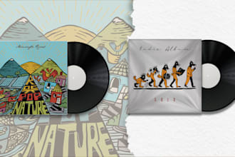 design whimsical album cover art with odd beauty