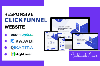 design clickfunnels, kajabi, and gohighlevel funnels for you