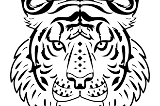draw a stylized black and white vector animal