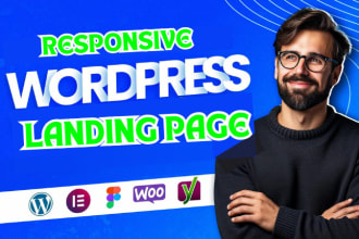 create responsive wordpress landing page design, elementor landing page