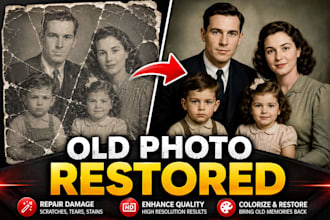 restore old photo, enhance blurry image and increase image resolution