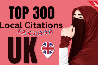 do 300 UK local citations and directory submission