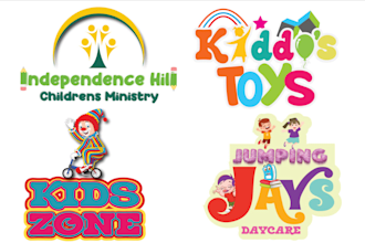 design a fun colorful logo for kids, children or baby brands