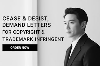 cease and desist, demand letters for copyright trademark law infringement cases